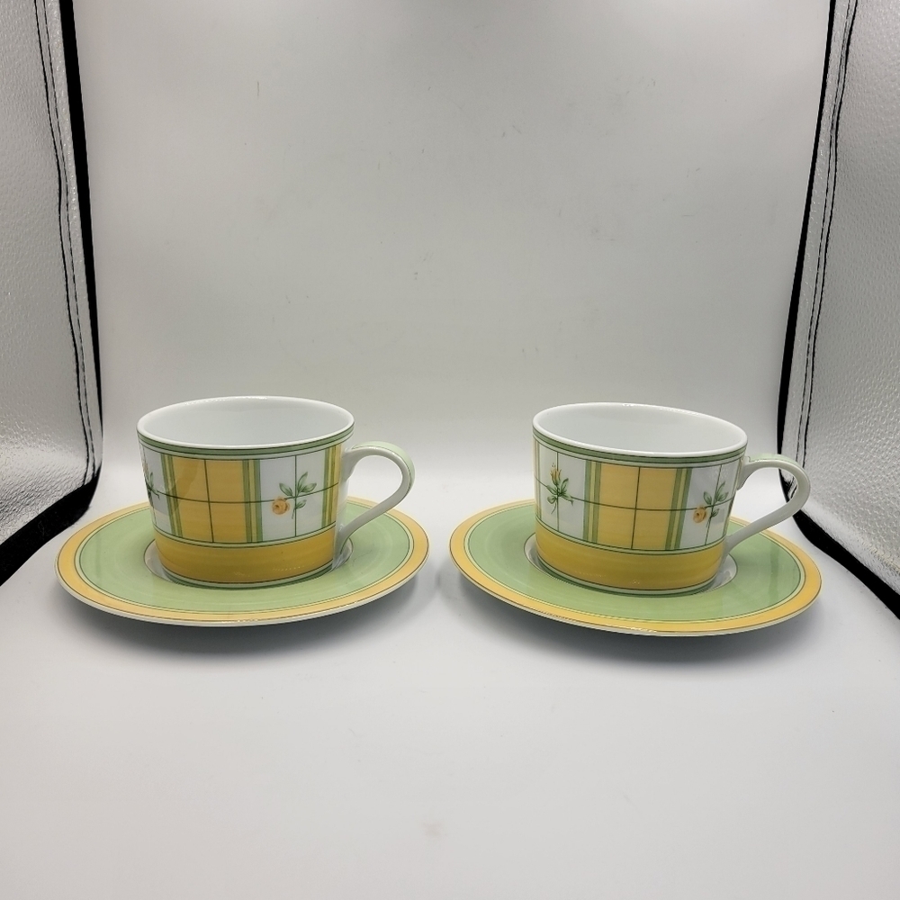 Mikasa English Rose (Porcelain) SL112 - 2 1/2" Flat Cup & Saucer - set of 2